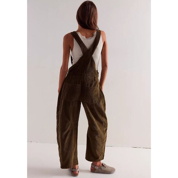 Free People Fig Green Corduroy Jumpsuit - Picture 2 of 8